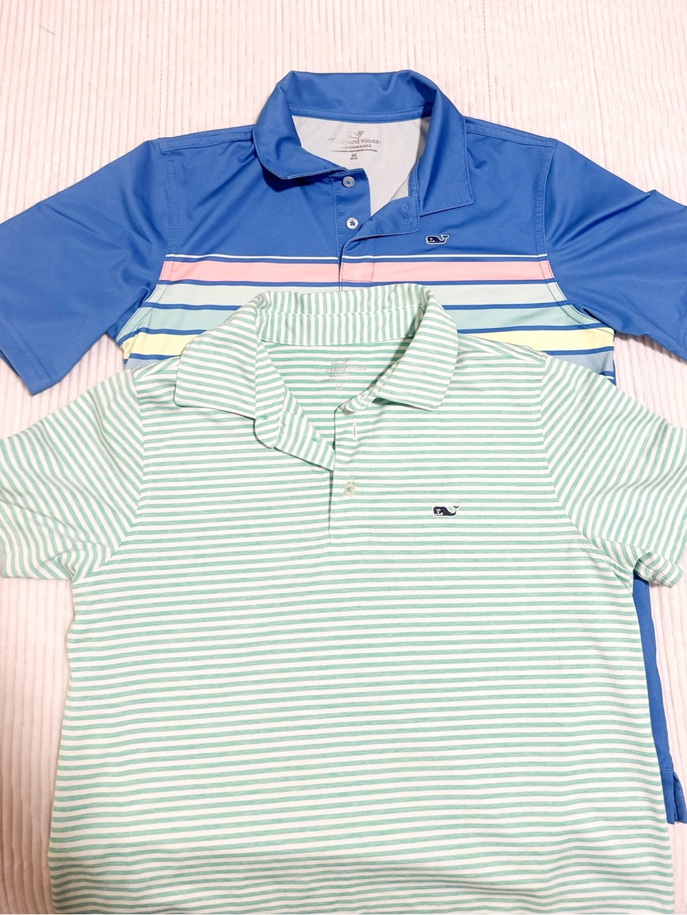 Vineyard Vines Boys Medium Polo Bundle 2 Shirts